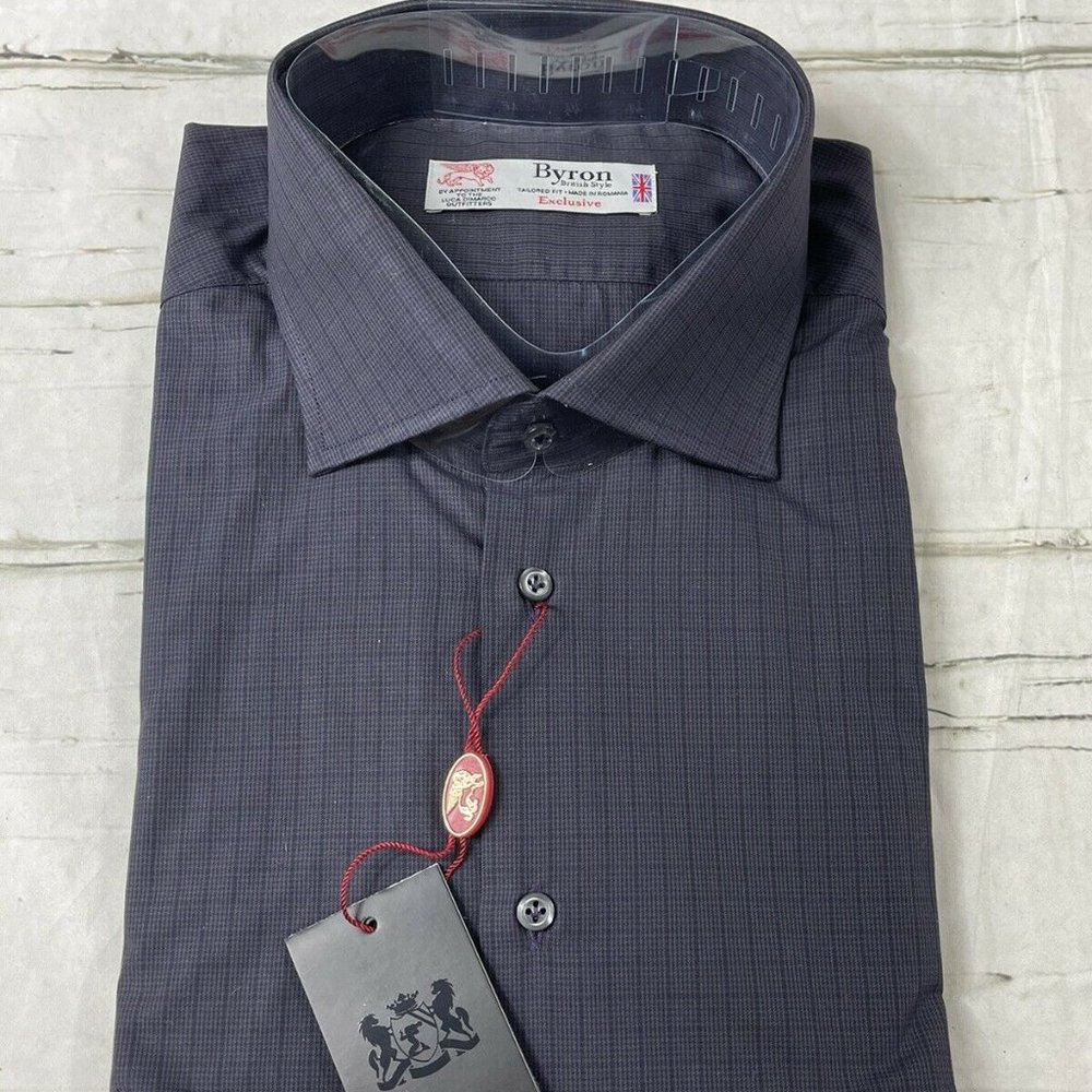 Luxury Byron British Style Italian Gray Cotton 2 Ply Casual Button L NWT $198 F